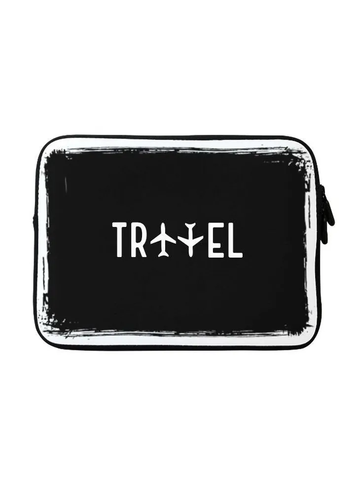 Travel Printed Sleeve For Apple MacBook 15 inch Black/White