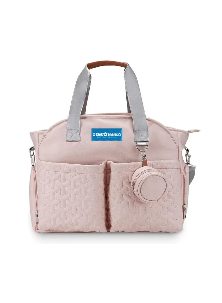 Diaper Portable Bag With Pacifier Bag Large Capacity Pink
