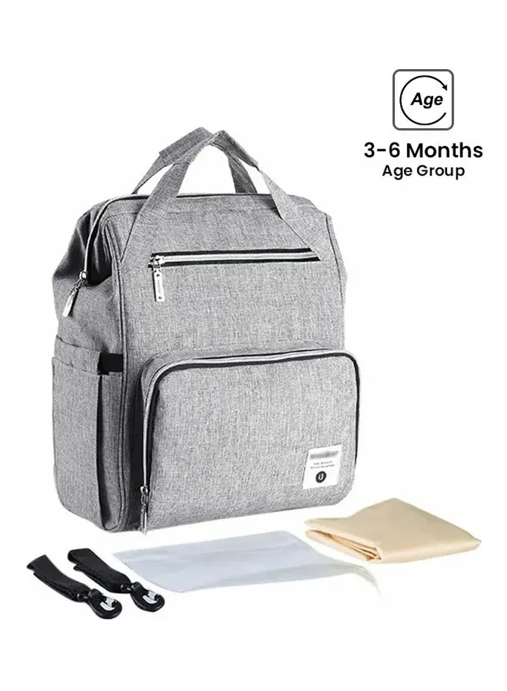 Waterproof Large Capacity Diaper Bag With Wide Open Stroller Strap