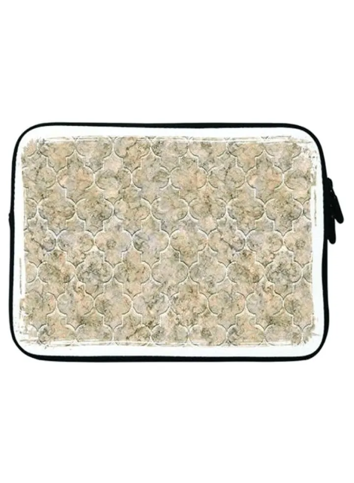 Arabesque Tiles Sleeve For Laptop Beige