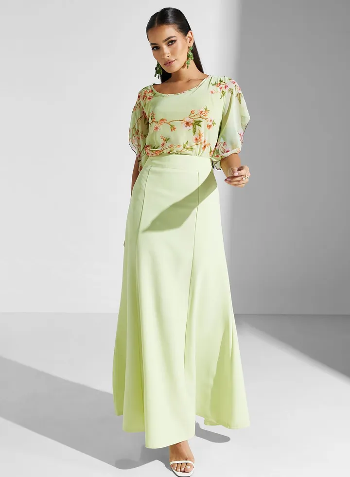 High Waist Tiered Skirt