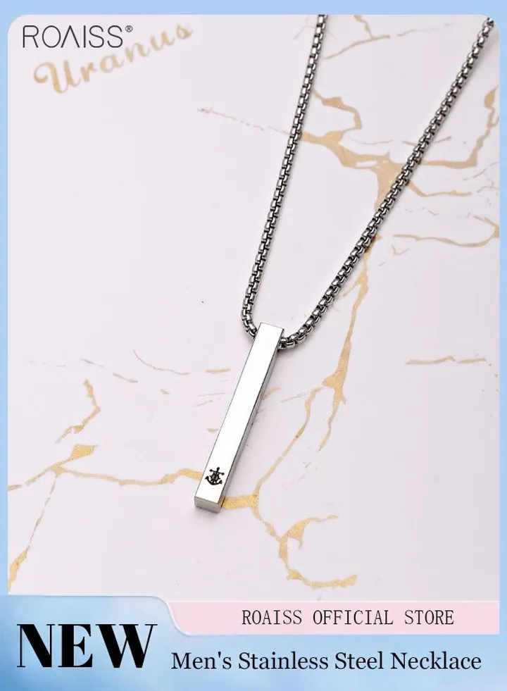 Men's Simple Titanium Steel Necklace Personalized Star Carved Waterproof Sweat Proof Fashion Necklace
