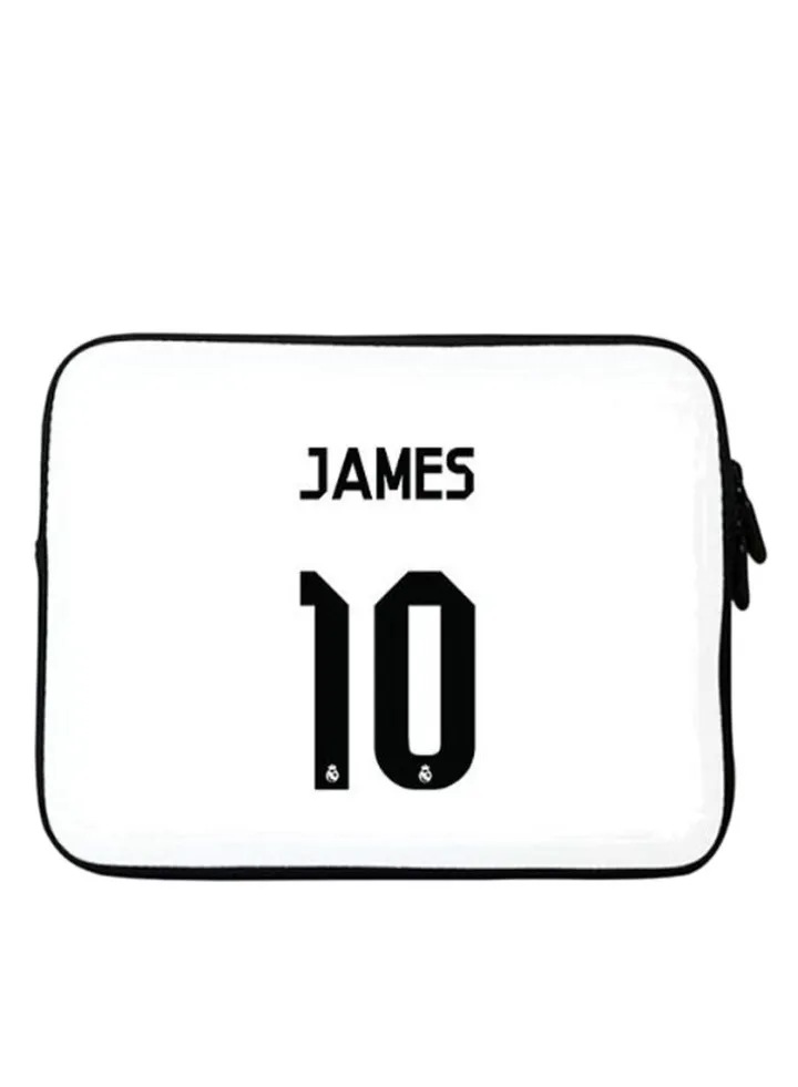 James Real Jersey Premium Designer Sleeve With Strap For Laptops White/Black