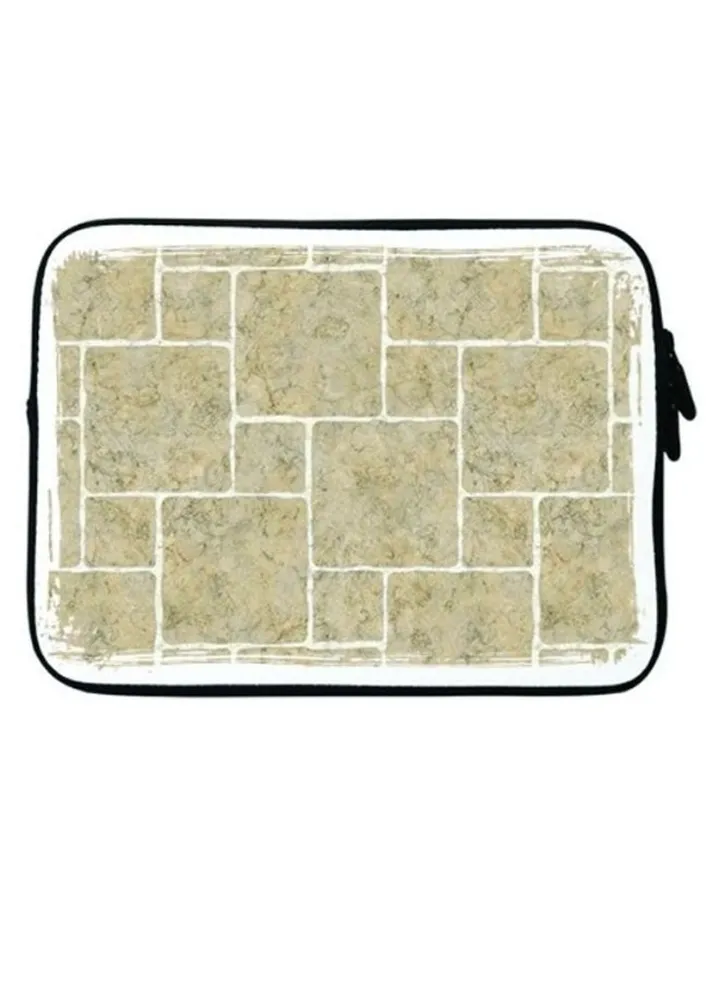 Garden Tiles Premium Designer Sleeve With Strap For Laptop Beige/White/Black