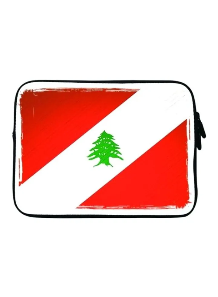 Sleeve With Strap For 15-Inch Laptop Red/White/Green