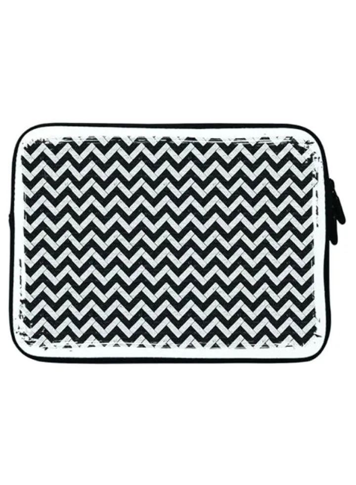 Chevron Tiles Sleeve For Laptop Black/White