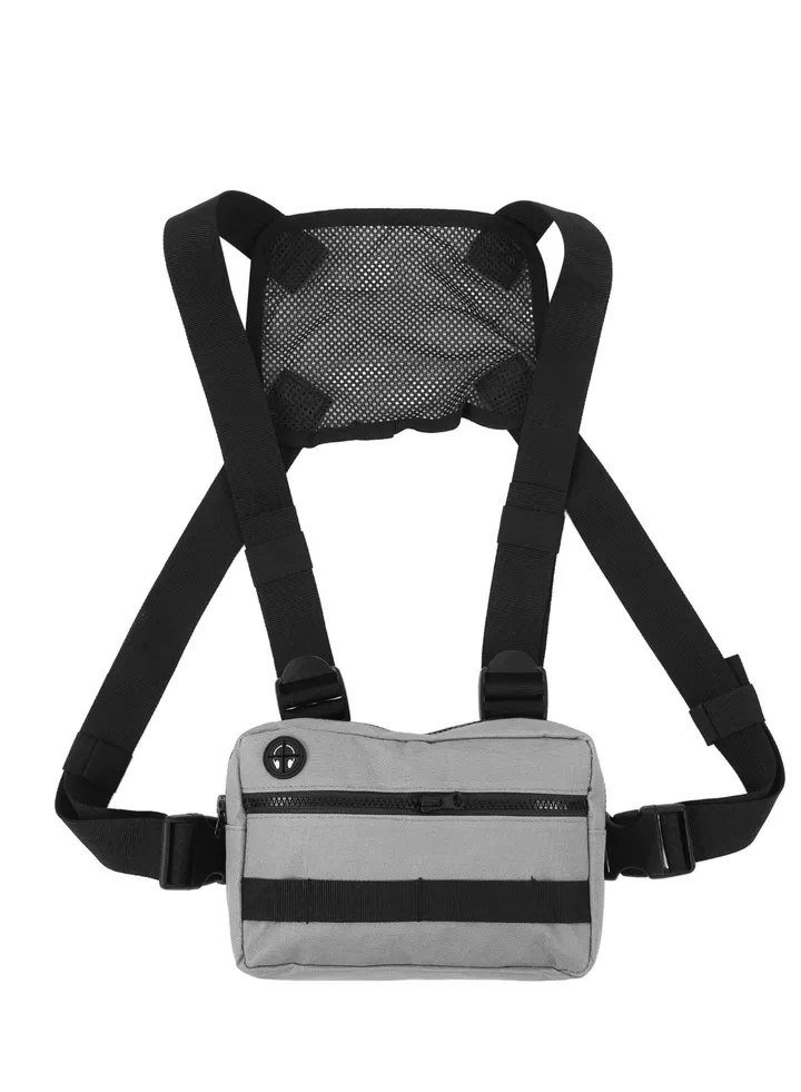 Front Bag for Men Chest, Water Resistant Running Chest Pack with Adjustable Shoulder Strap and Headphone Port Sports Utility Chest Pack Perfect For Workouts, Cycling & Hiking