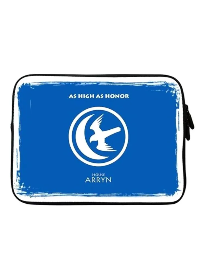 Printed Designer Sleeve With Strap For 15-Inch Laptops GOT House Arryn