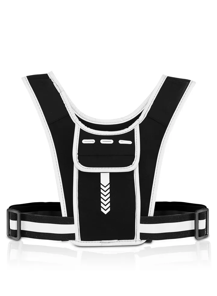 Running Vest Phone Holder for Men Women, Men Women's Sports Adjustable Reflective Running Vest Light Weight Phone Holder for Running with Water Bottle Pouch, Accessories Pockets