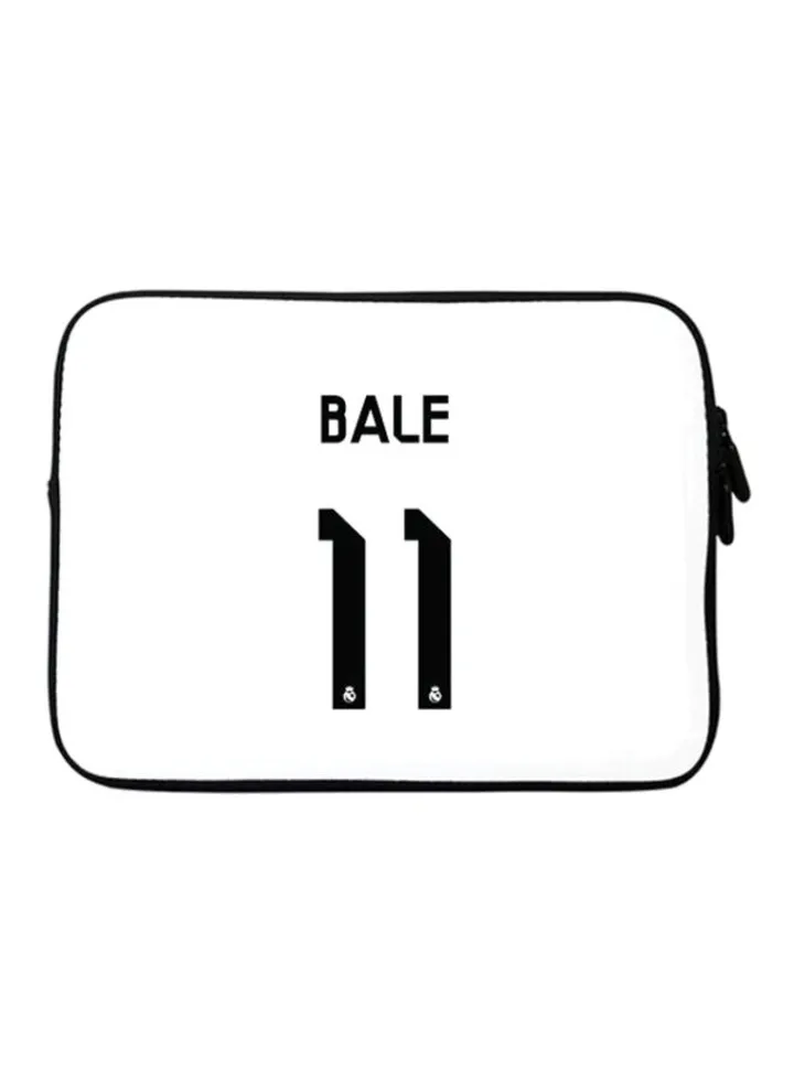 Bale 11 Printed Premium Designer Sleeve With Strap For 15-Inch Laptop White/Black