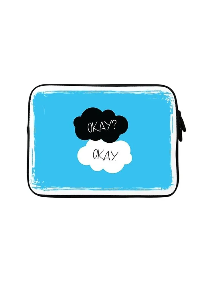 Premium Designer Sleeve With Strap For Laptop Blue/Black/White