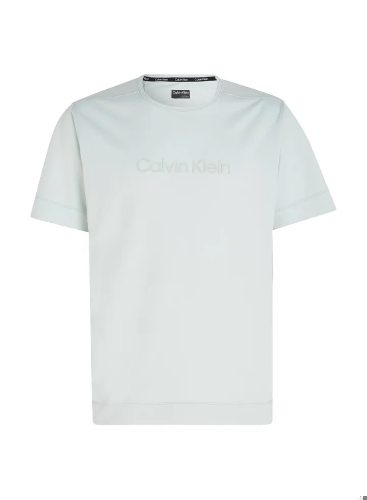 Men's Logo Gym T-Shirt, Polyester, Grey