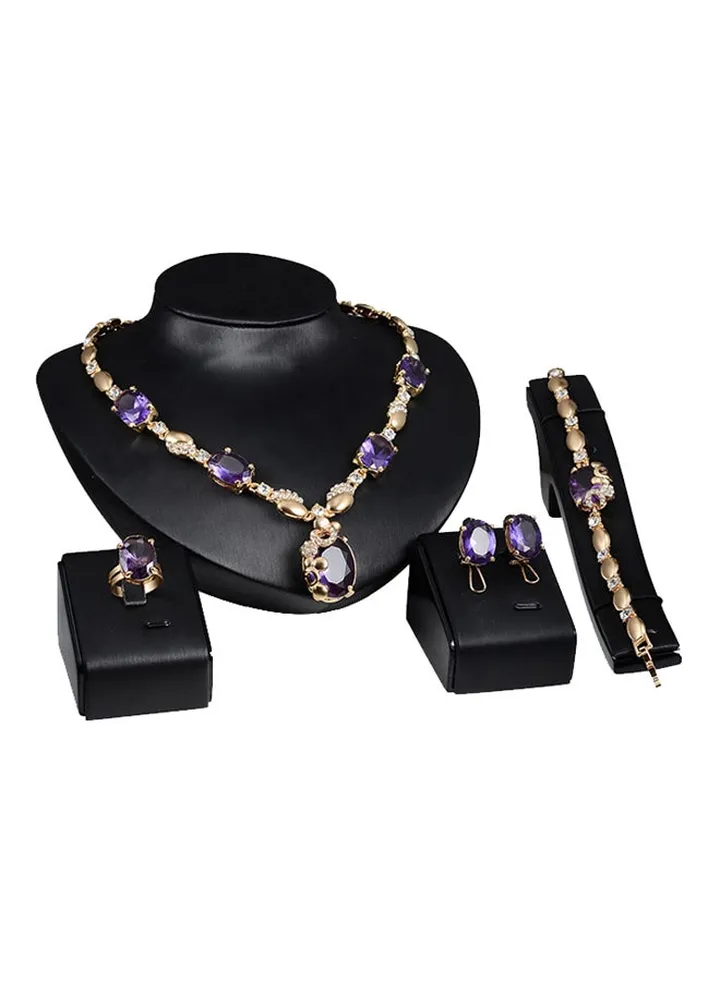 4-Piece Necklace Earring Jewelry Set