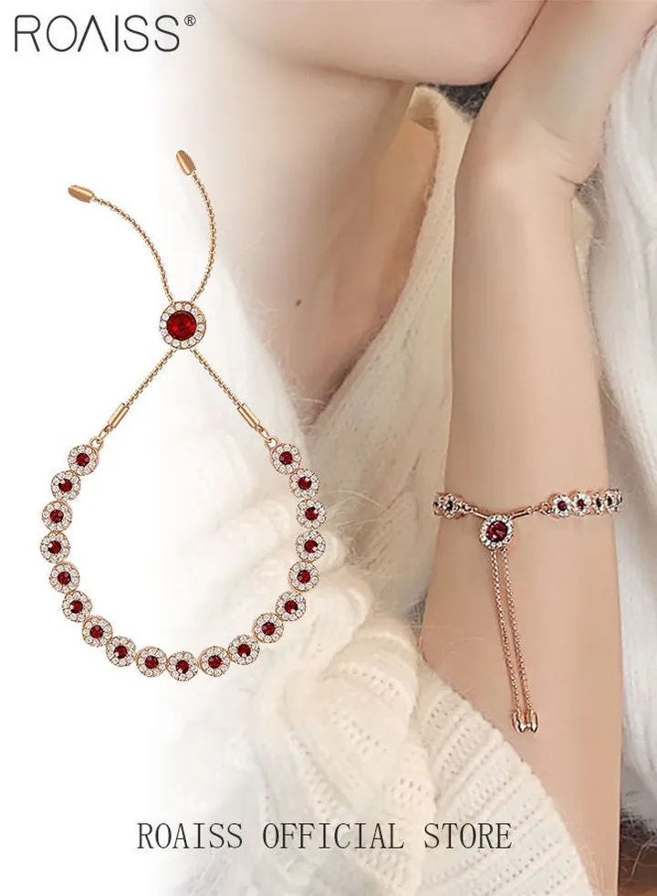 Trendy Rhinestone Crystal Bracelet Wedding Bridal Bracelet for Women Girls Cubic Zircon Adjustable Charms Bracelet for Women