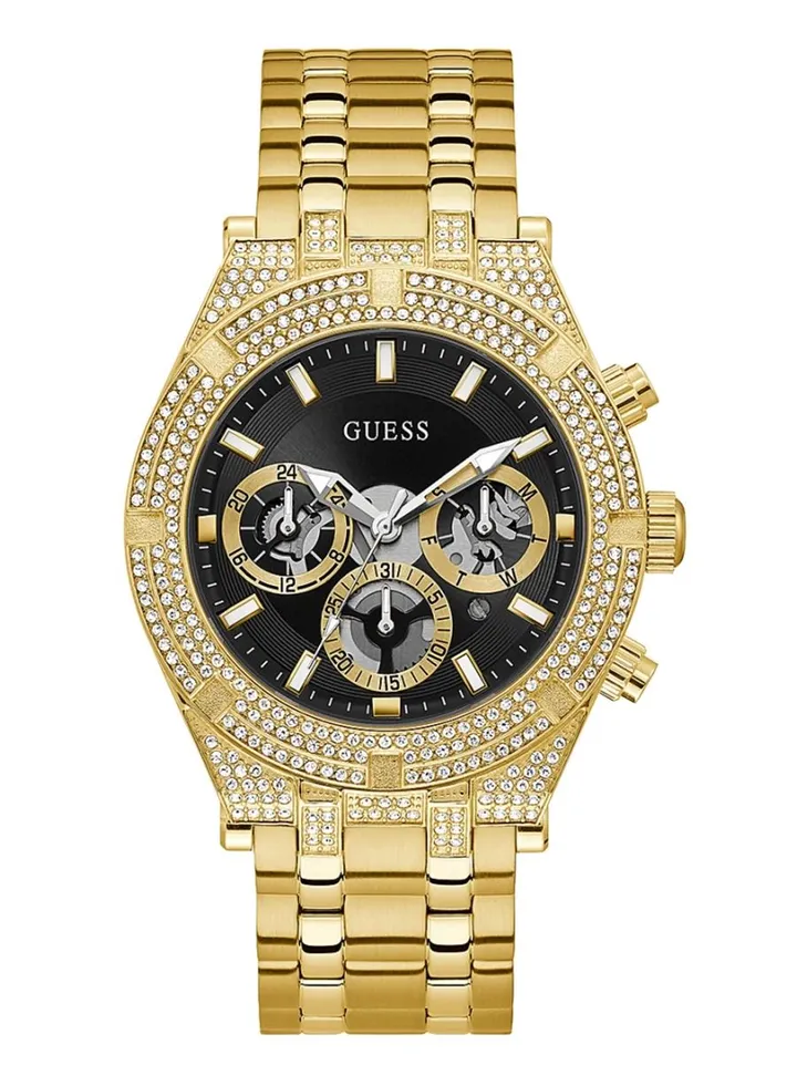 Guess men's Gold Tone Case Gold Tone Stainless Steel Watch