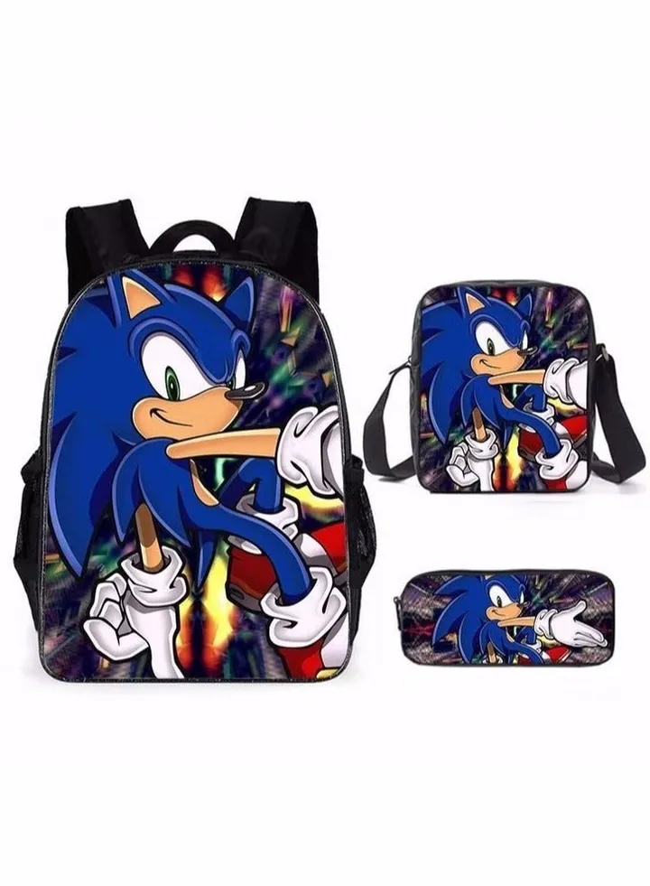 3 Pcs Set School Backpack Set For Boys Girls Teenagers Laptop 16 inch SchoolBag Crossbody Satchel Pencil Case Children