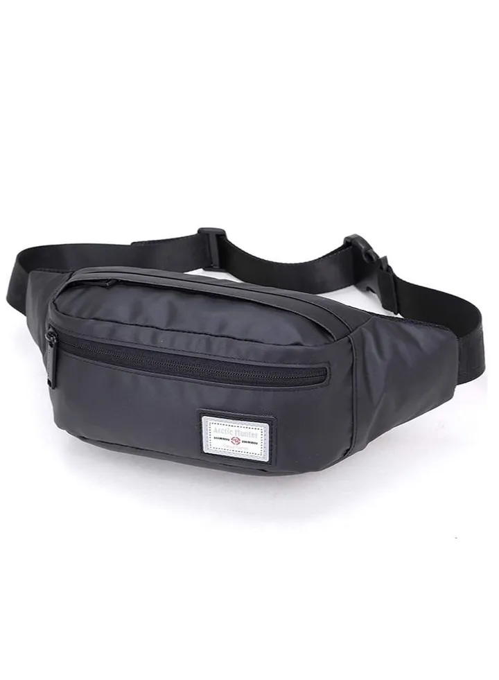 Casual Lightweight Belt Bag,Waterproof Money and Phone Waist Bag,Dual Pocket,Black