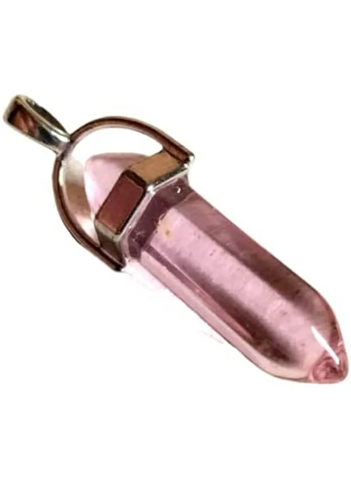 Natural Pink Transparent Quartz Healing Crystal Chakra Pendant