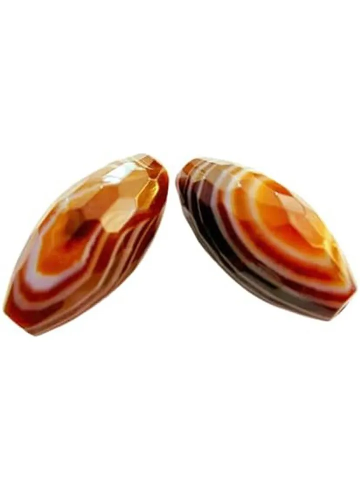 Drilled Pair Of Agate long Beads