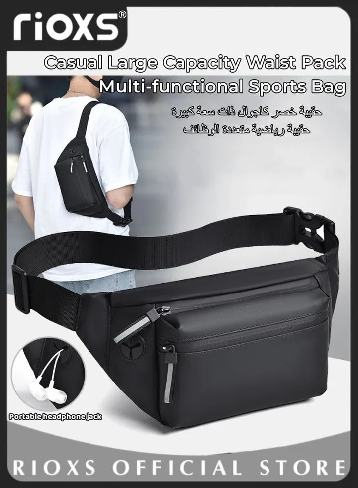 Casual Large Capacity Waist Pack Multi-functional Sports Mobile Phone Bag for Men and Women Lightweight Waterproof Daypack with Multi Pockets for Travel Hiking