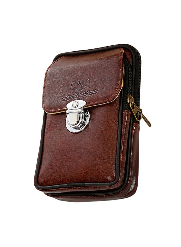 Vintage Zipper Waist Bag Coffee