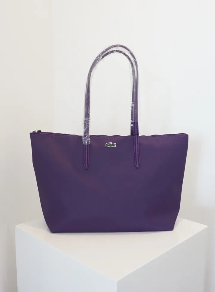 LACOSTE Travel Bag Tote Bag Large capacity commuter tote bag sober and stylish Travel Bag purple 45cm * 28cm * 10cm