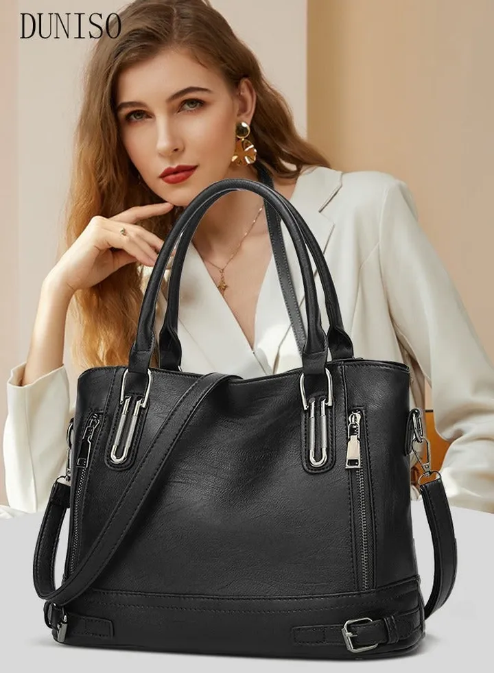 Women's Shoulder Tote Bag Faux Leather Handbag for Women Large Capacity Crossbody Bag Fashionable Travel Messenger Shoulder Bag for Ladies Girls College Students