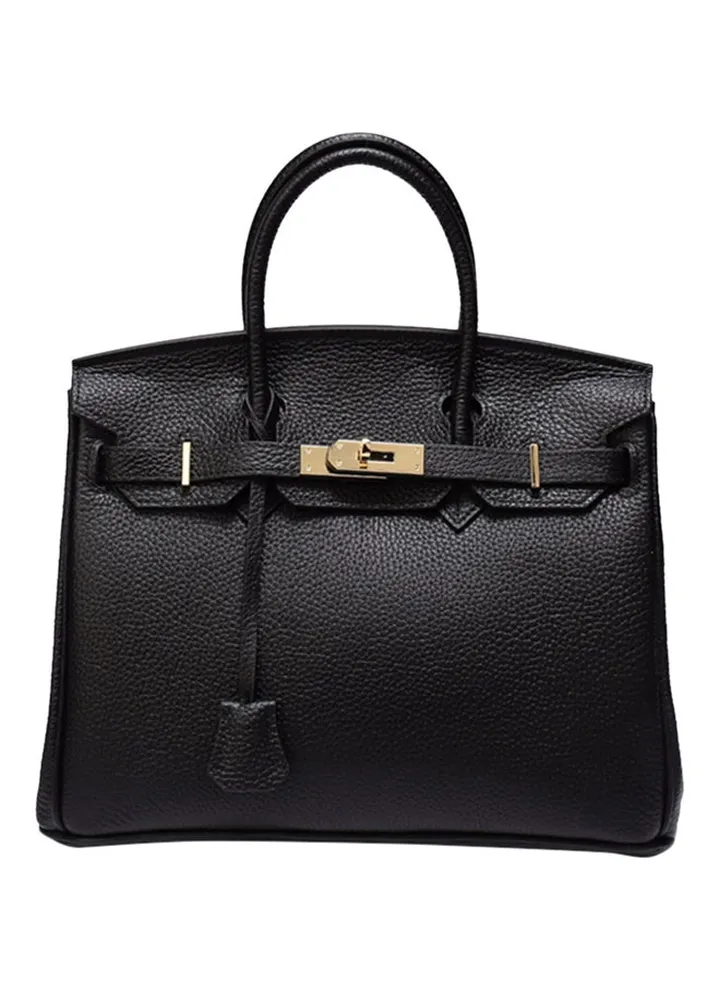 Classic Leather Hand Bag Black