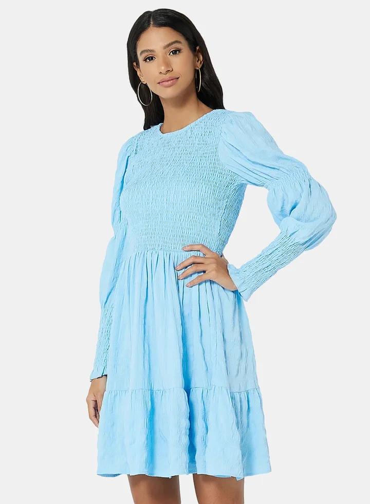 Long Sleeve Smocked Dress