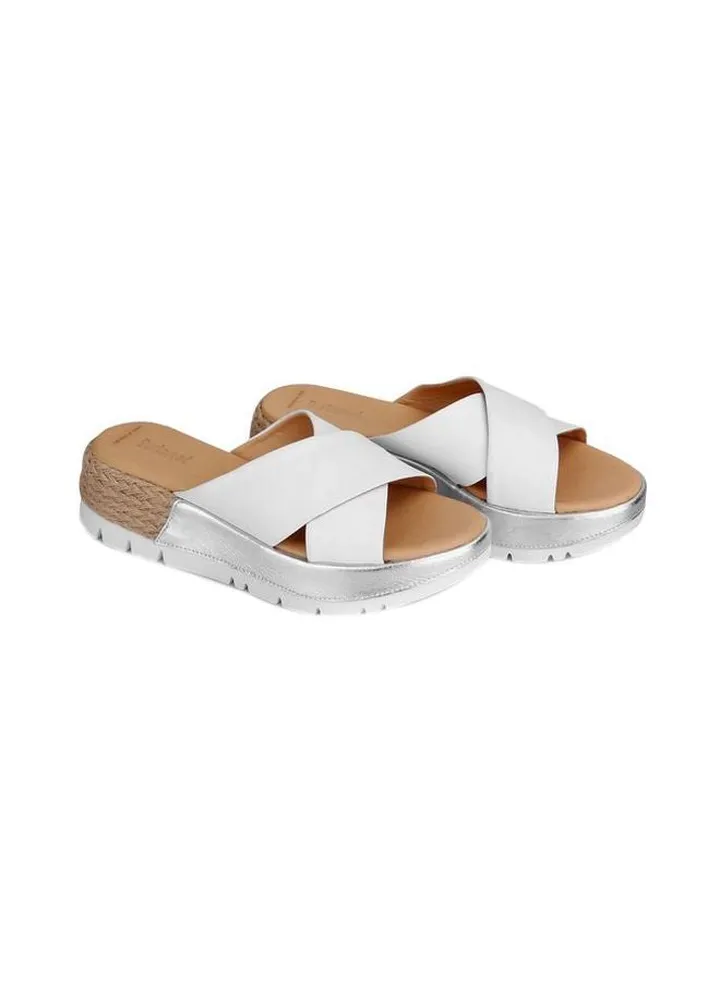 Casual Heeled Slipper White/Beige