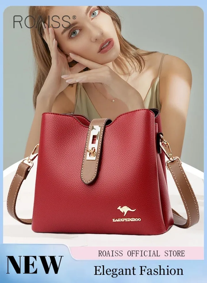 Leather Women Shoulder Bag Women's Handbag Elegant Patent Leather Bag Waterproof Handbag Shoulder Bag Women Large Capacity Bag