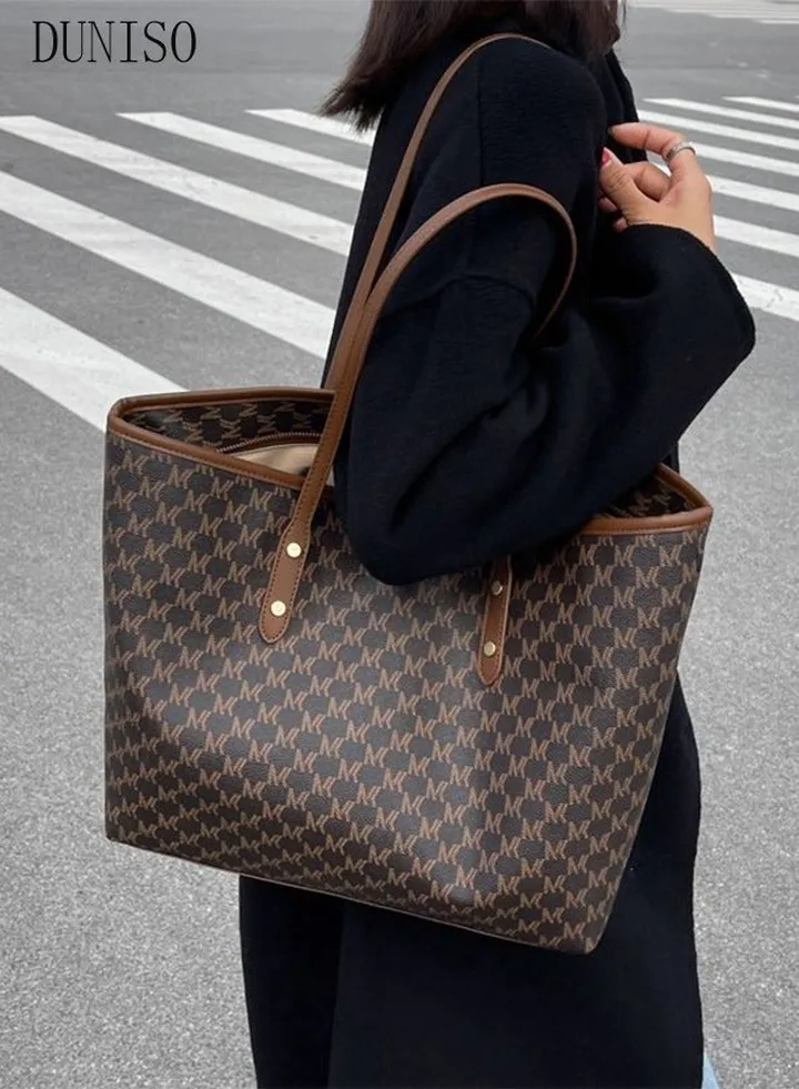 Women's Shoulder Tote Bag Faux Leather Handbag for Women Large Capacity Messenger Fashionable Travel Shoulder Bag for Ladies Girls College Students