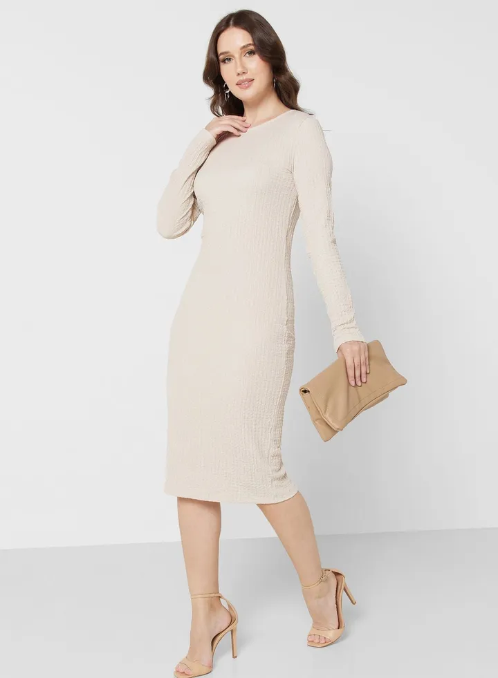 Puff Sleeve Knitted Dress