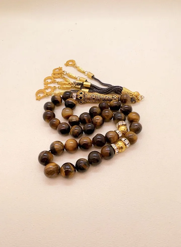 33Natural Tiger Eye Stone Prayer Beads/Tasbih/10mm