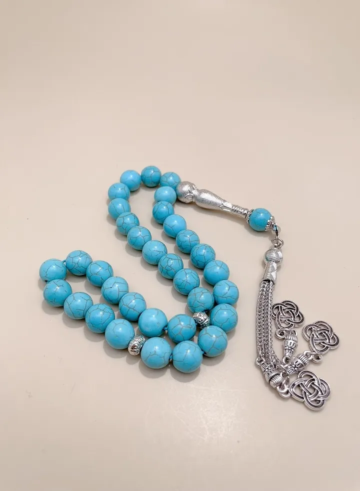 33 Natural Turquoise Beads Tasbih/10mm