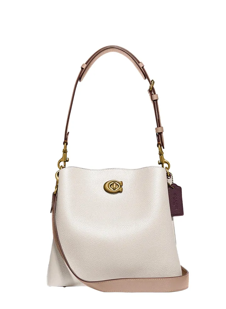 COACH colorblock leather willow bucket C3766 b4/chalk multi