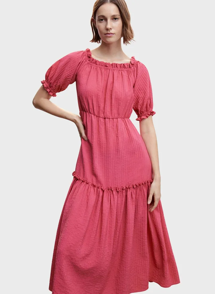 Puff Sleeve Tiered Dress