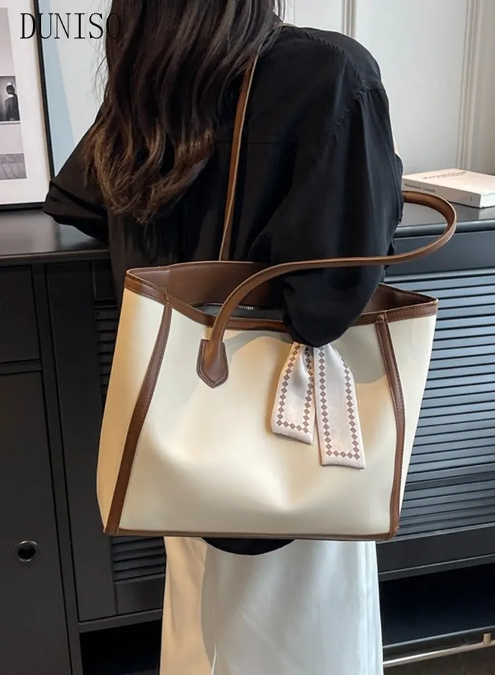 Women's Shoulder Tote Bag Faux Leather Handbag for Women Large Capacity Messenger Fashionable Travel Shoulder Bag for Ladies Girls College Students