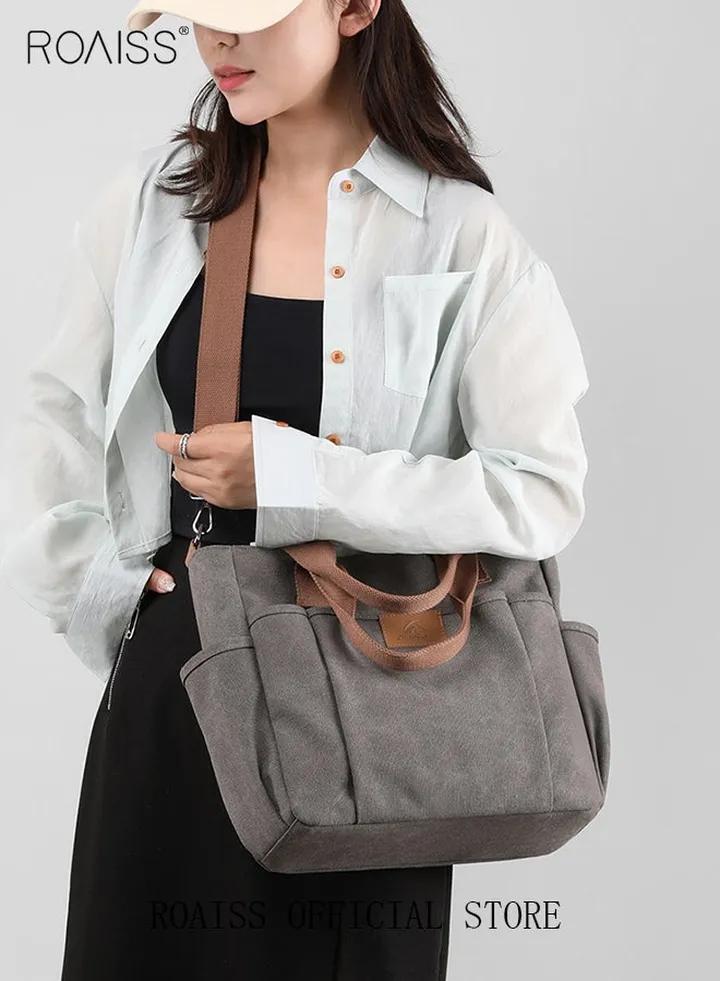 Women's Handbag Shopper Tote Bag Women's Canvas Satchel Handbags Shopping Shoulder Bag Casual Crossbody Bag Top-Handle Tote Bags Summer Beach Trendy Bag