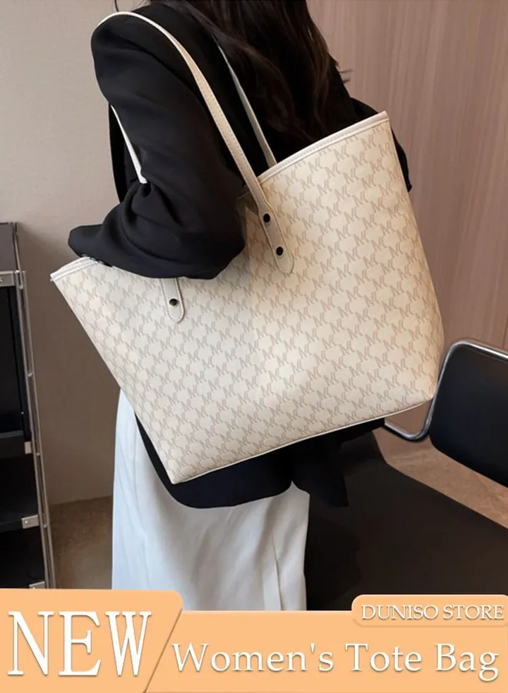 Women's Shoulder Tote Bag Faux Leather Handbag For Women Large Capacity Bucket Bag Fashionable Travel Messenger Shoulder Bag For Ladies Girls College Students