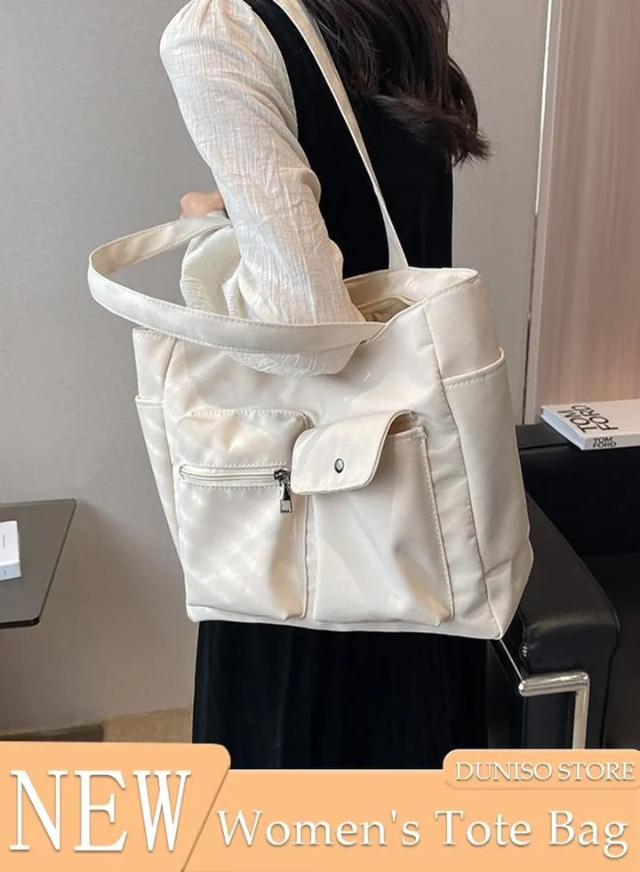 Women's Shoulder Tote Bag Canvas Handbag For Women Large Capacity Bucket Bag Fashionable Travel Messenger Shoulder Bag For Ladies Girls College Students
