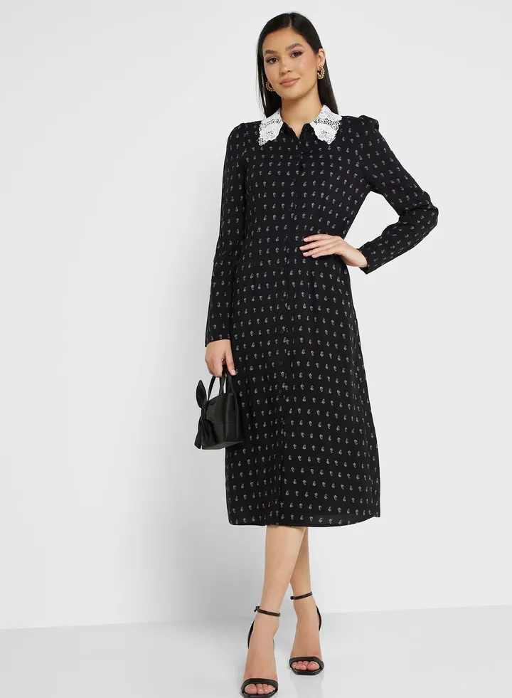 Printed Shirt Dress