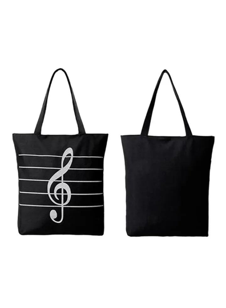 Shopper Musical Tote Bag Black/White