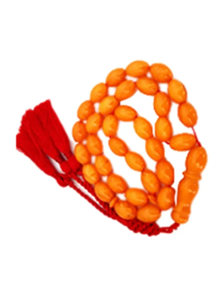 Carrot Amber Sand Prayer Beads