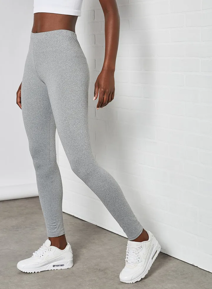 Plain Super Skinny Leggings Grey Marl