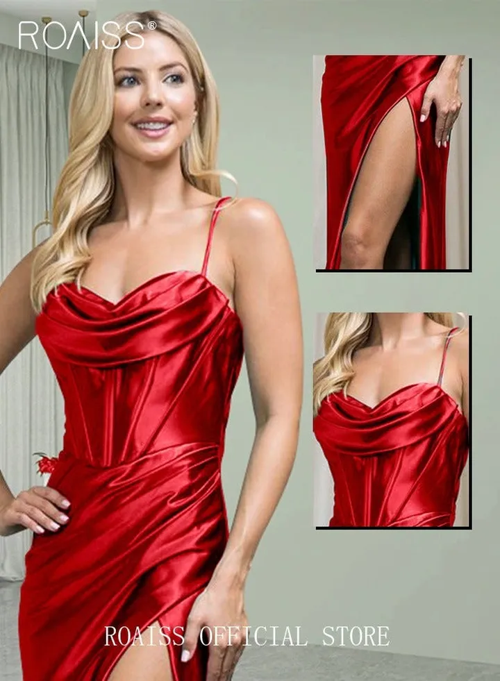 Banquet Party Dress for Women Evening Dresses Side Slit Backless Long-Length Prom Ball Gown Elegant High Waist Slim Dress