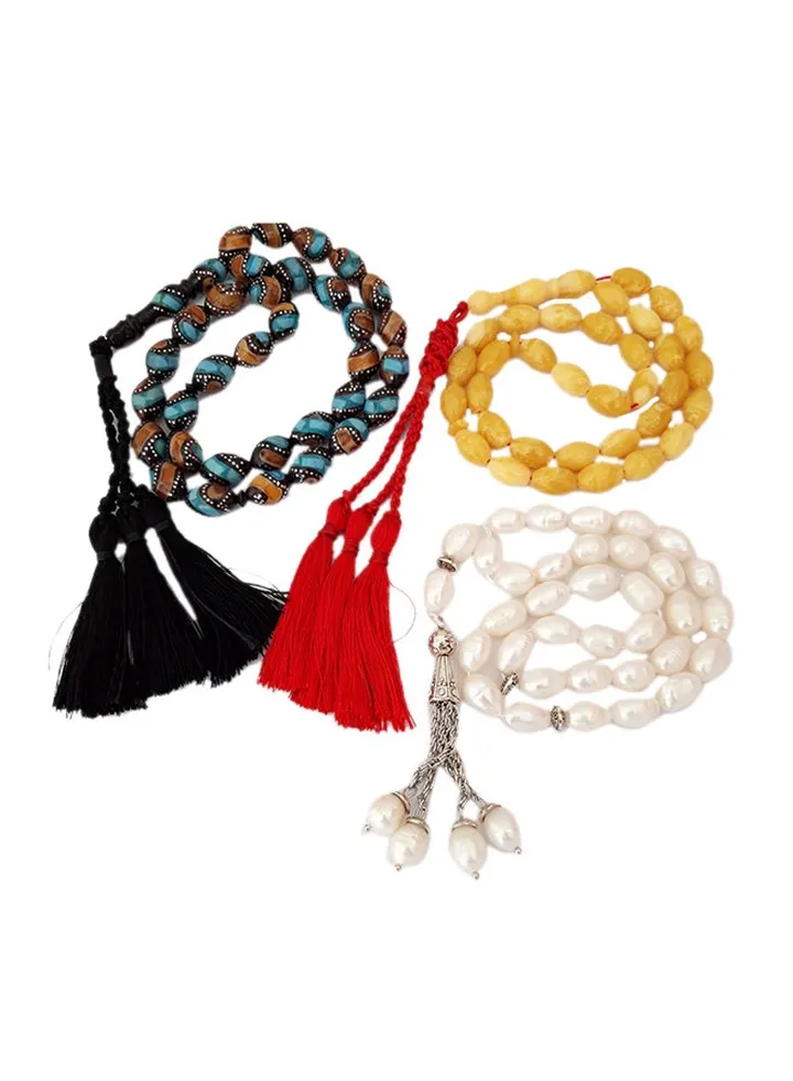 3-Piece Amber Sand Prayer Beads