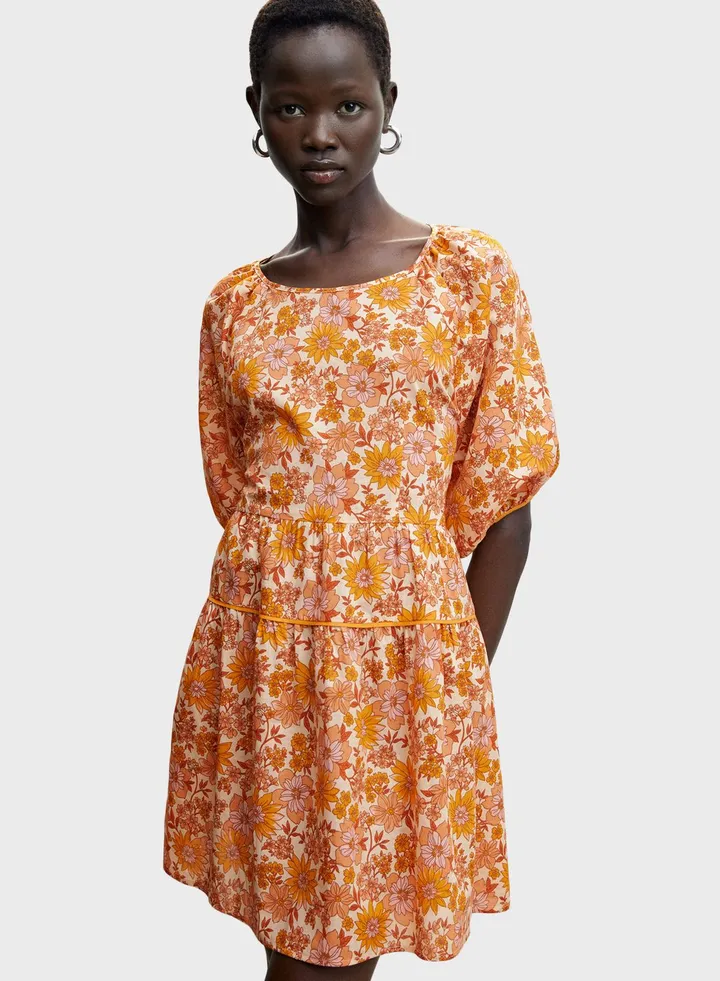 Floral Print Tiered Dress