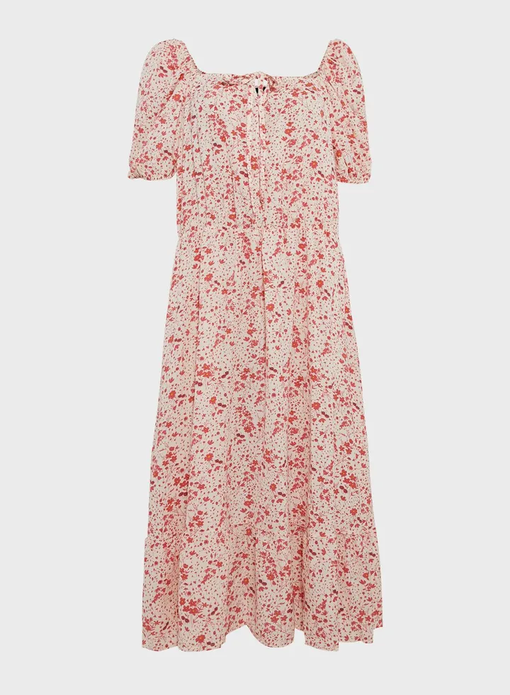 Square Neck Puff Sleeve Dress