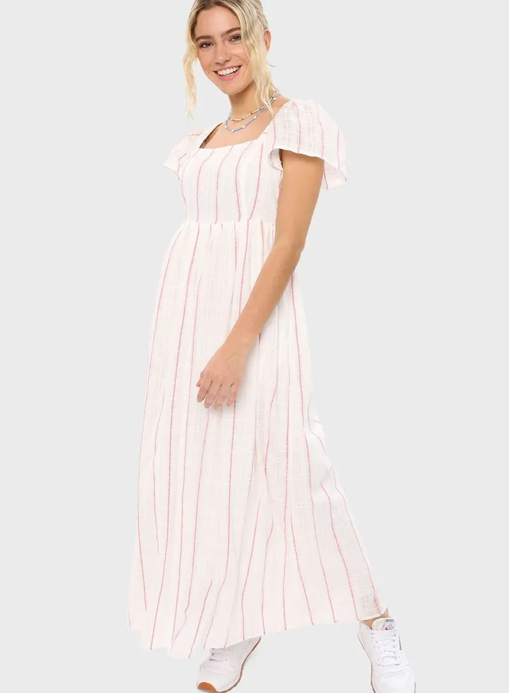 Flute Sleeve Tiered Dress